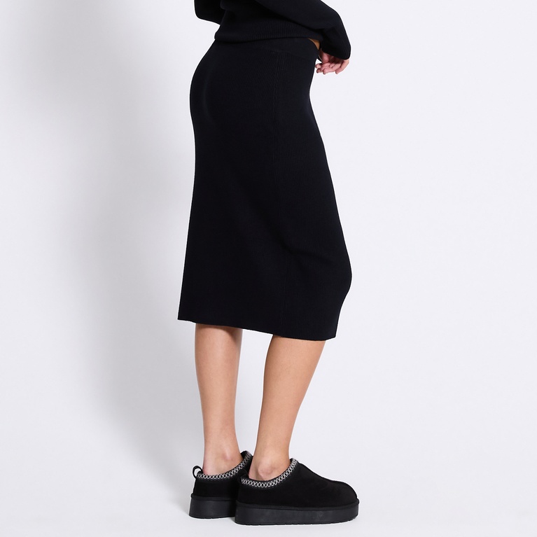 Rib-knit skirt "Jill" Black